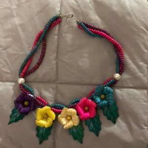 Vintage Hawaii Wooden flower necklace. Bought in 1976.